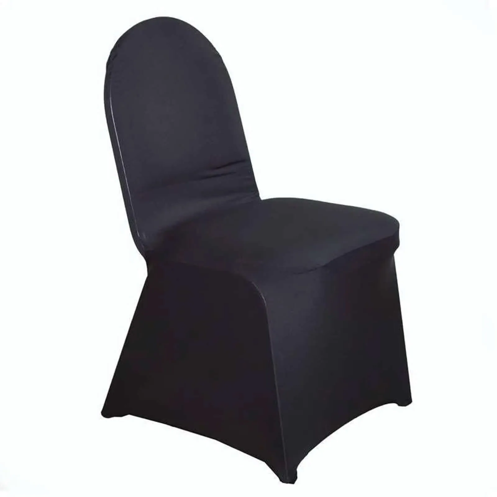 10 Pack Black Spandex Fitted Banquet Chair Covers, Reusable Stretched Slip On Chair Covers