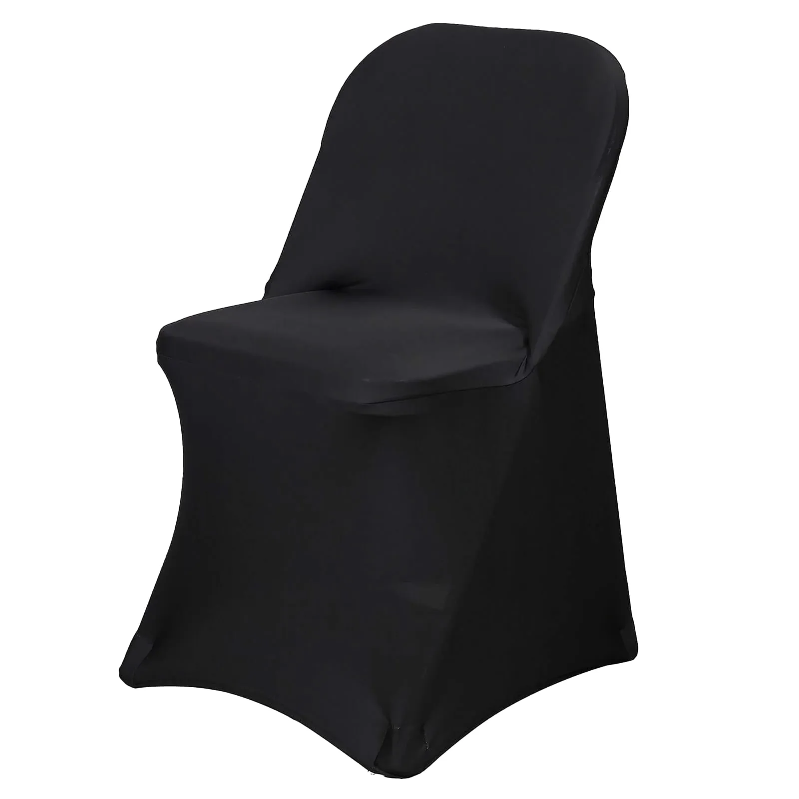 10 Pack Black Spandex Folding Slip On Chair Covers, Stretch Fitted Chair Covers - 160 GSM