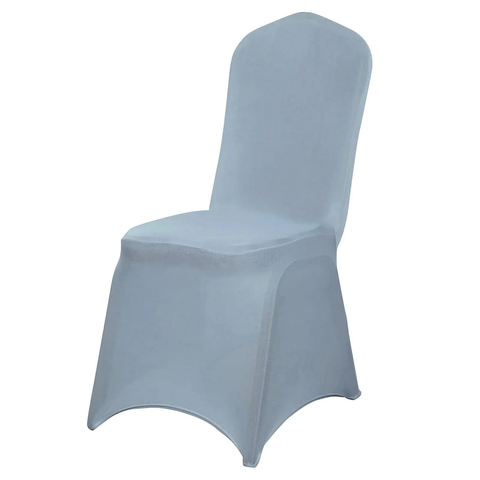 10 Pack Dusty Blue Spandex Fitted Banquet Chair Covers, Reusable Stretched Slip On Chair Covers