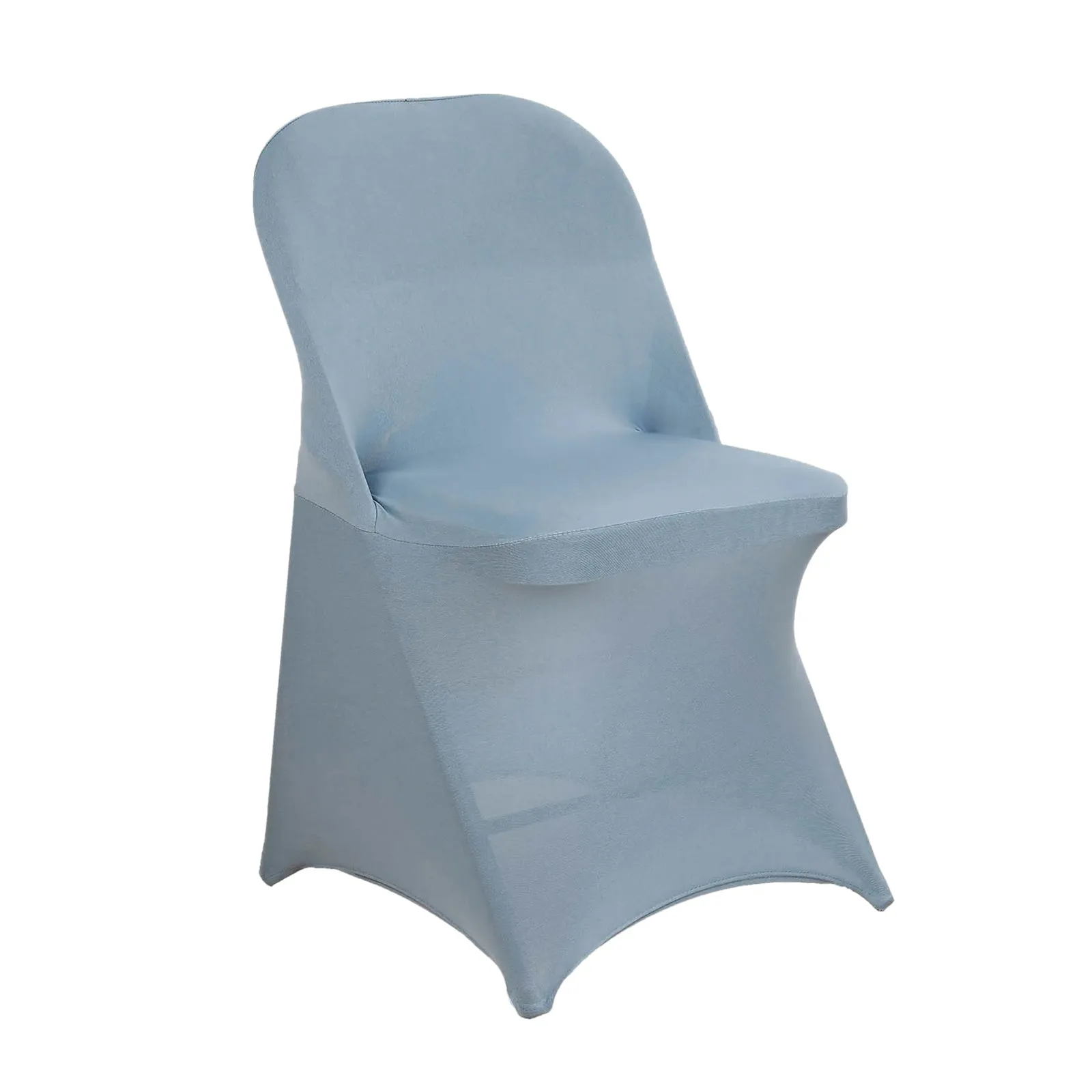 10 Pack Dusty Blue Spandex Folding Slip On Chair Covers, Stretch Fitted Chair Covers - 160 GSM