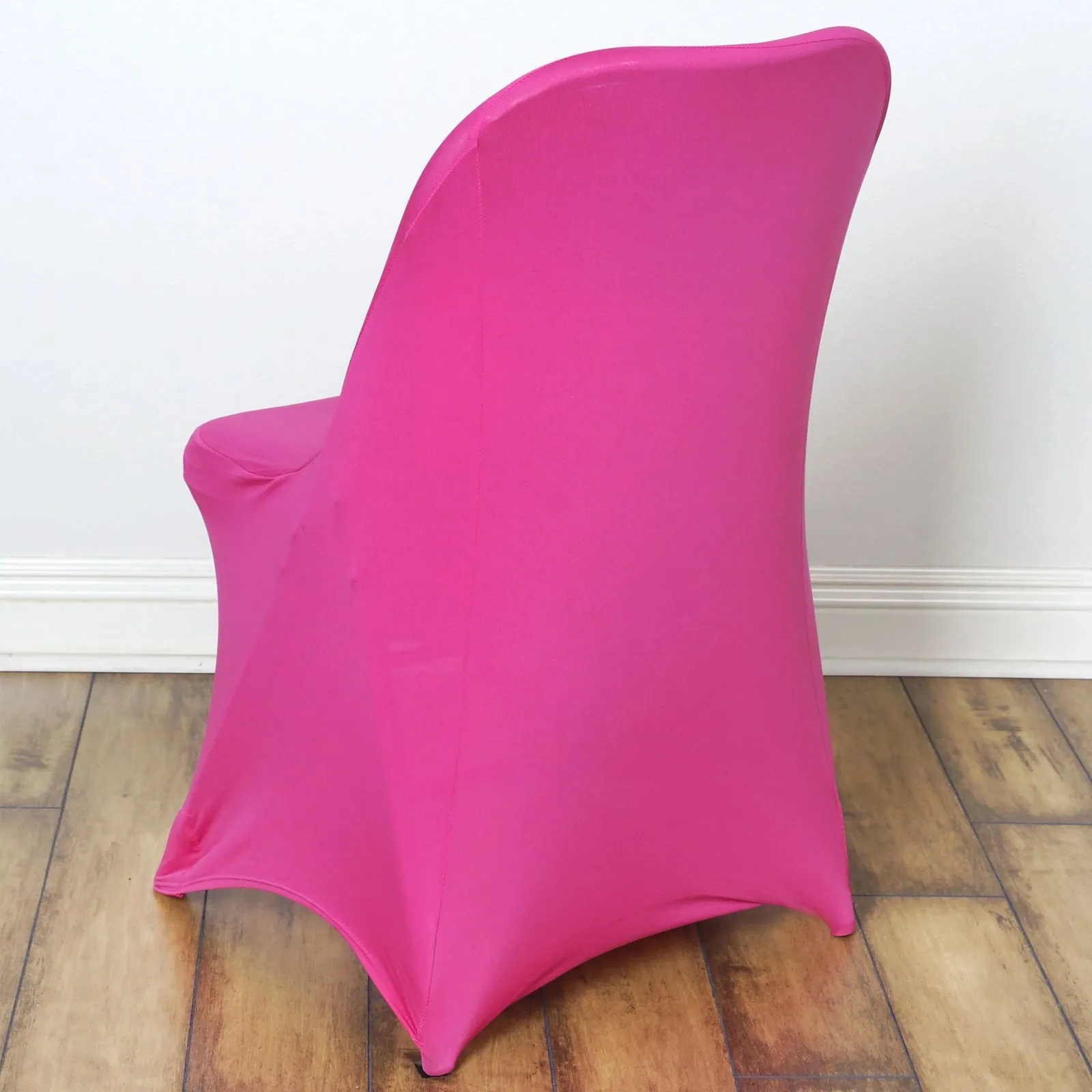 10 Pack Fuchsia Spandex Folding Slip On Chair Covers, Stretch Fitted Chair Covers - 160 GSM