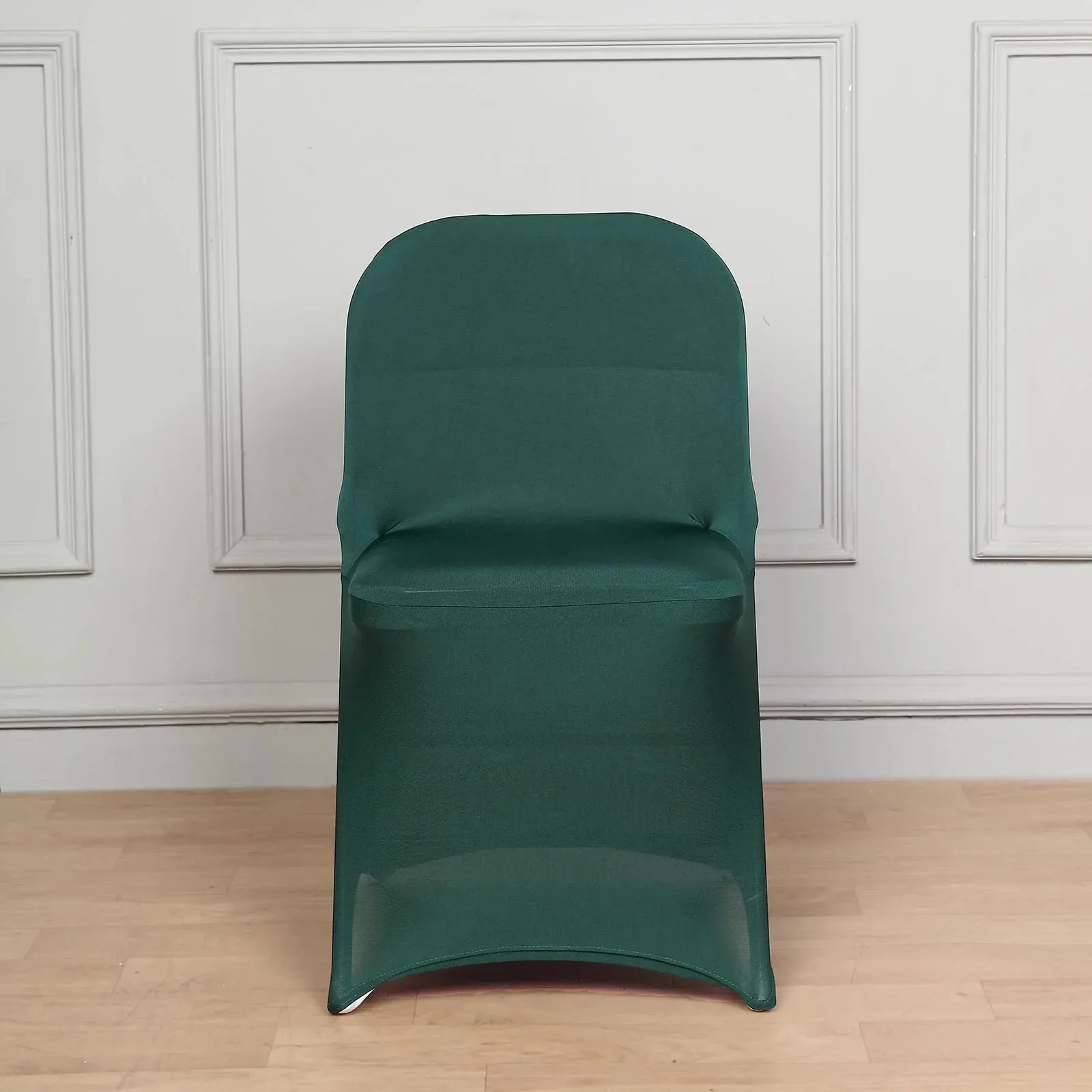 10 Pack Hunter Emerald Green Spandex Folding Slip On Chair Covers, Stretch Fitted Chair Covers - 160 GSM