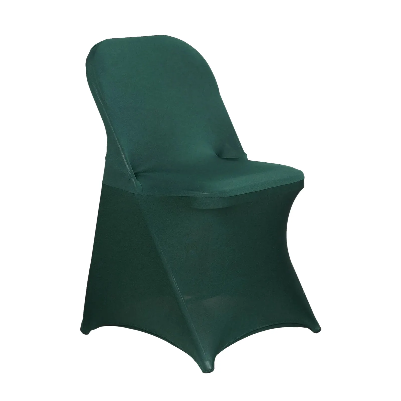 10 Pack Hunter Emerald Green Spandex Folding Slip On Chair Covers, Stretch Fitted Chair Covers - 160 GSM