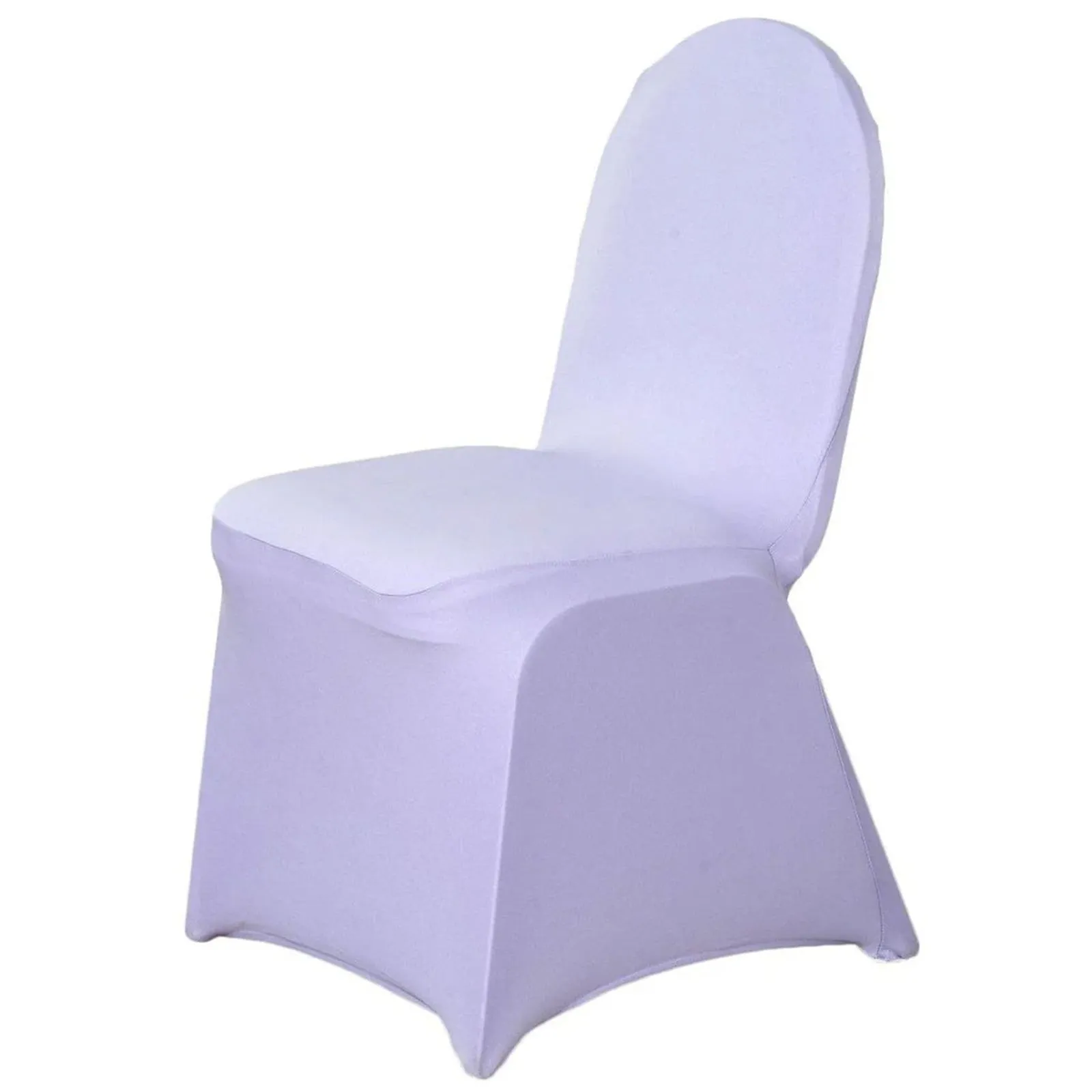 10 Pack Lavender Spandex Fitted Banquet Chair Covers, Lilac Reusable Stretched Slip On Chair Covers