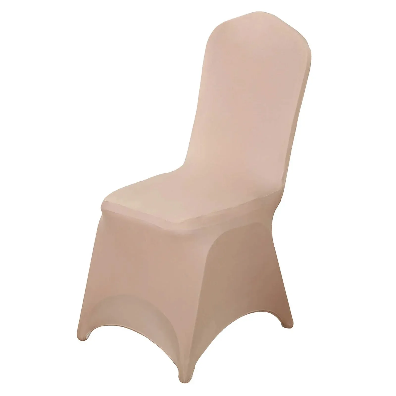 10 Pack Nude Spandex Fitted Banquet Chair Covers, Reusable Stretched Slip On Chair Covers