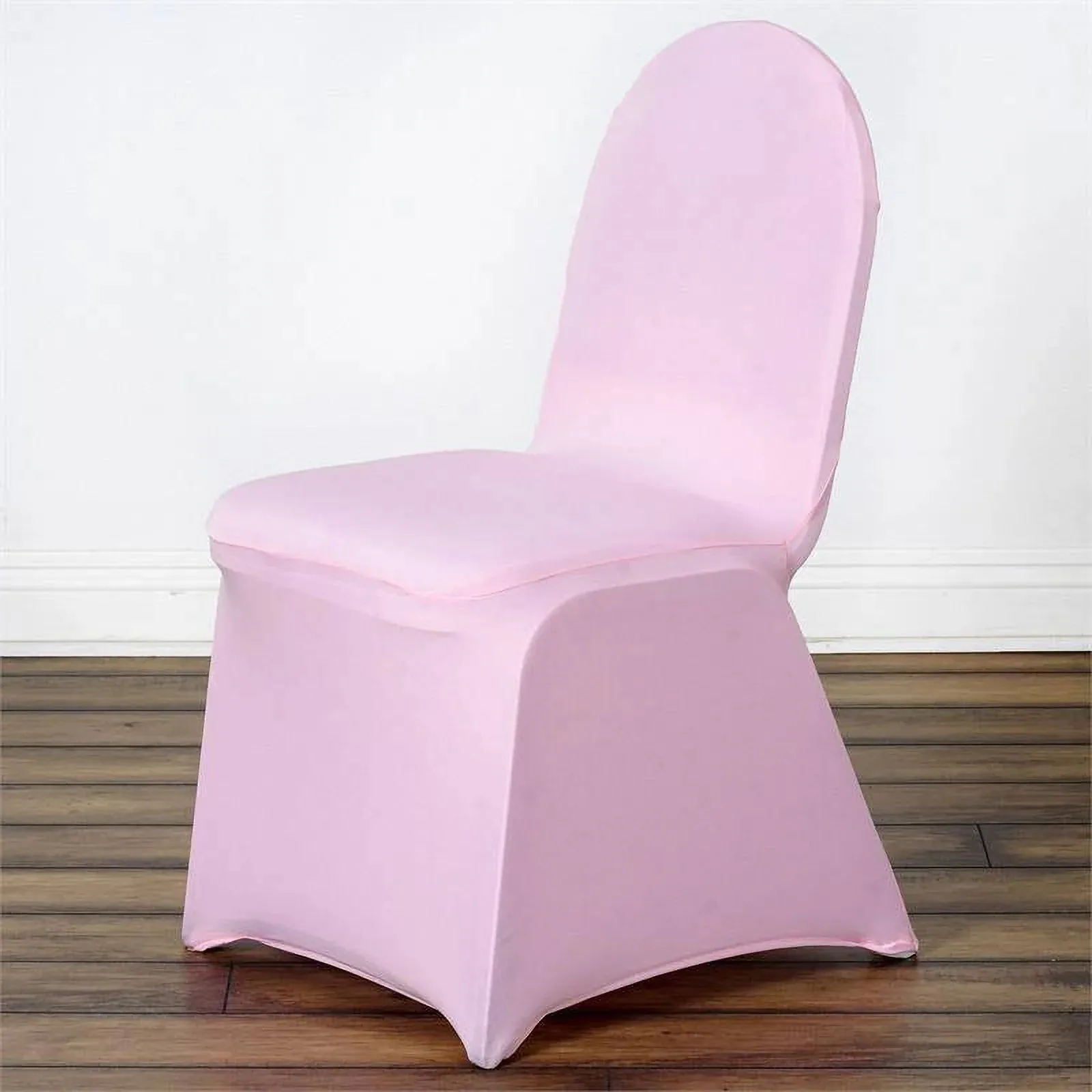 10 Pack Pink Spandex Fitted Banquet Chair Covers, Reusable Stretched Slip On Chair Covers