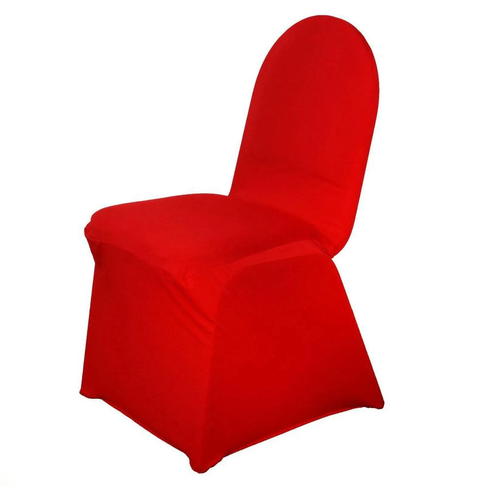 10 Pack Red Spandex Fitted Banquet Chair Covers, Reusable Stretched Slip On Chair Covers