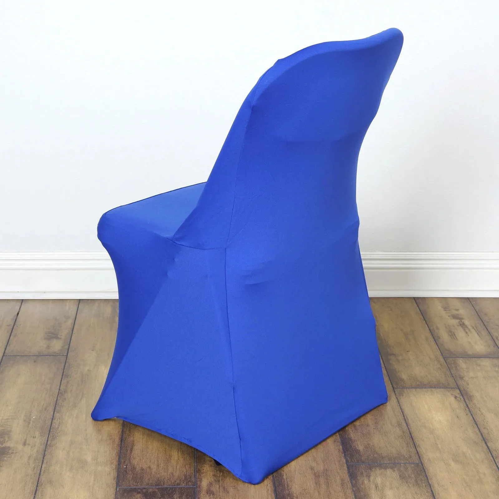 10 Pack Royal Blue Spandex Folding Slip On Chair Covers, Stretch Fitted Chair Covers - 160 GSM