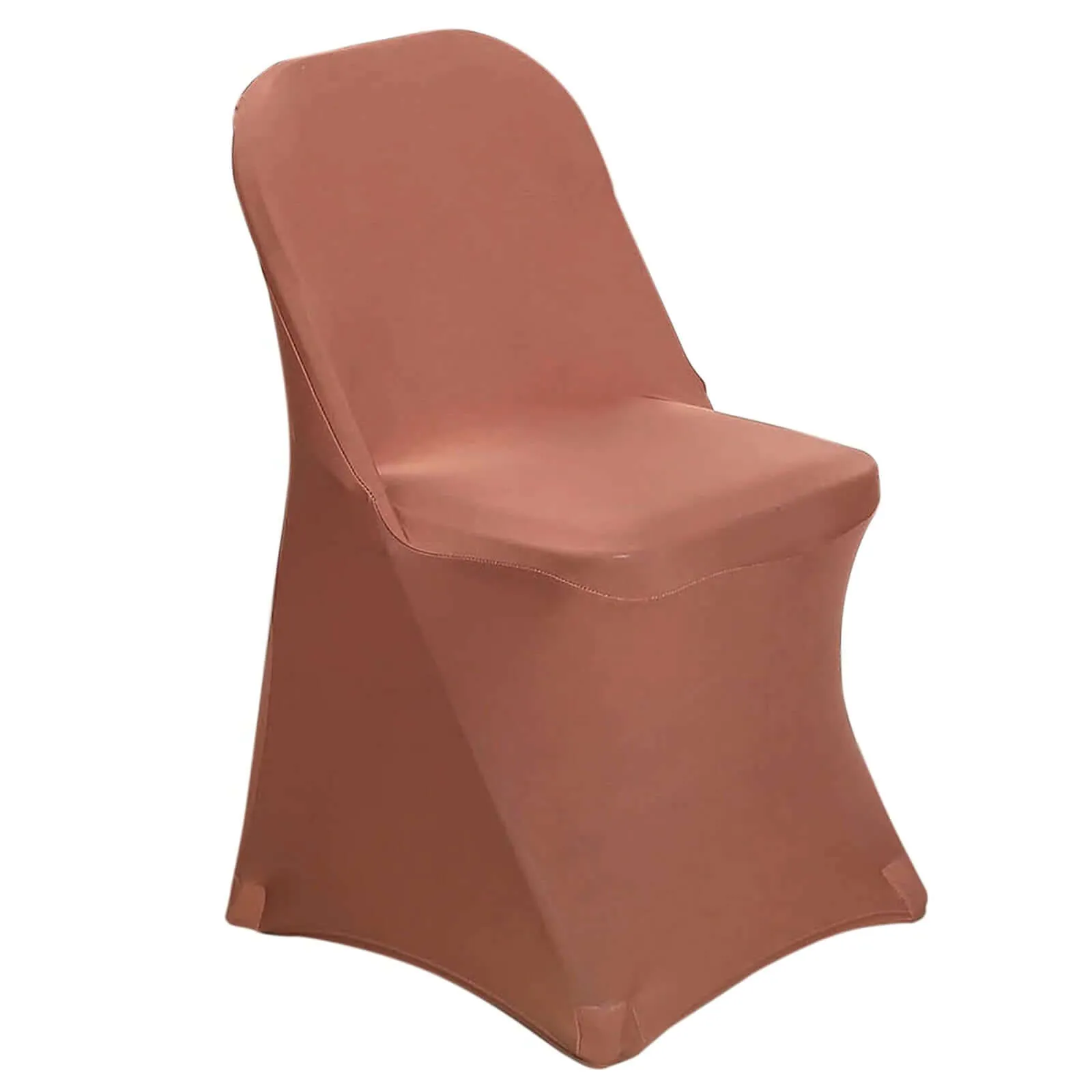 10 Pack Terracotta (Rust) Spandex Folding Slip On Chair Covers, Stretch Fitted Chair Covers - 160 GSM