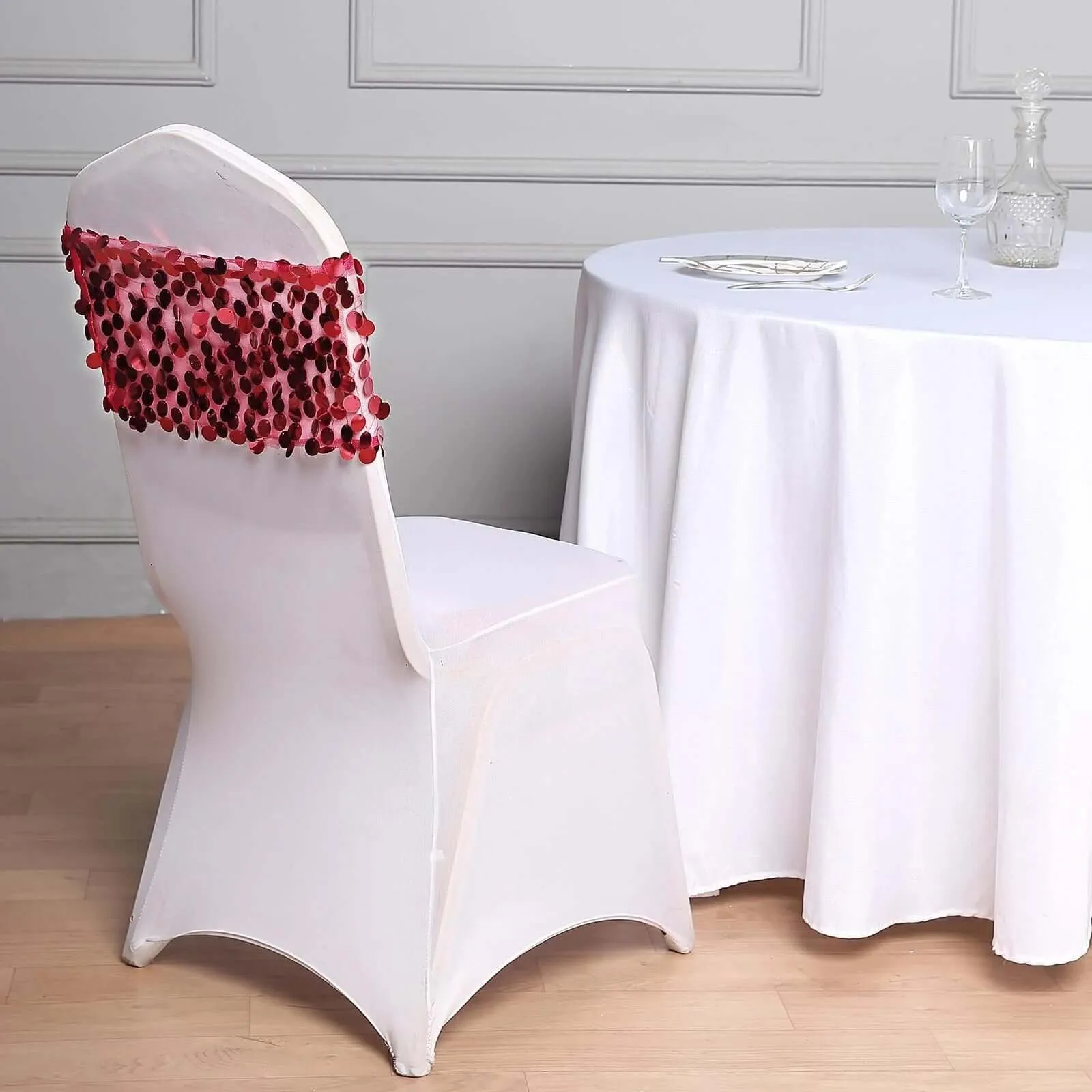 10 Pack White Spandex Fitted Banquet Chair Covers, Reusable Stretched Slip On Chair Covers