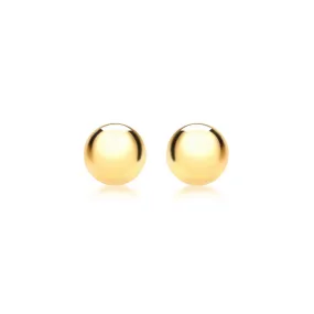 9K Yellow Gold Ball Stud Earrings 8mm