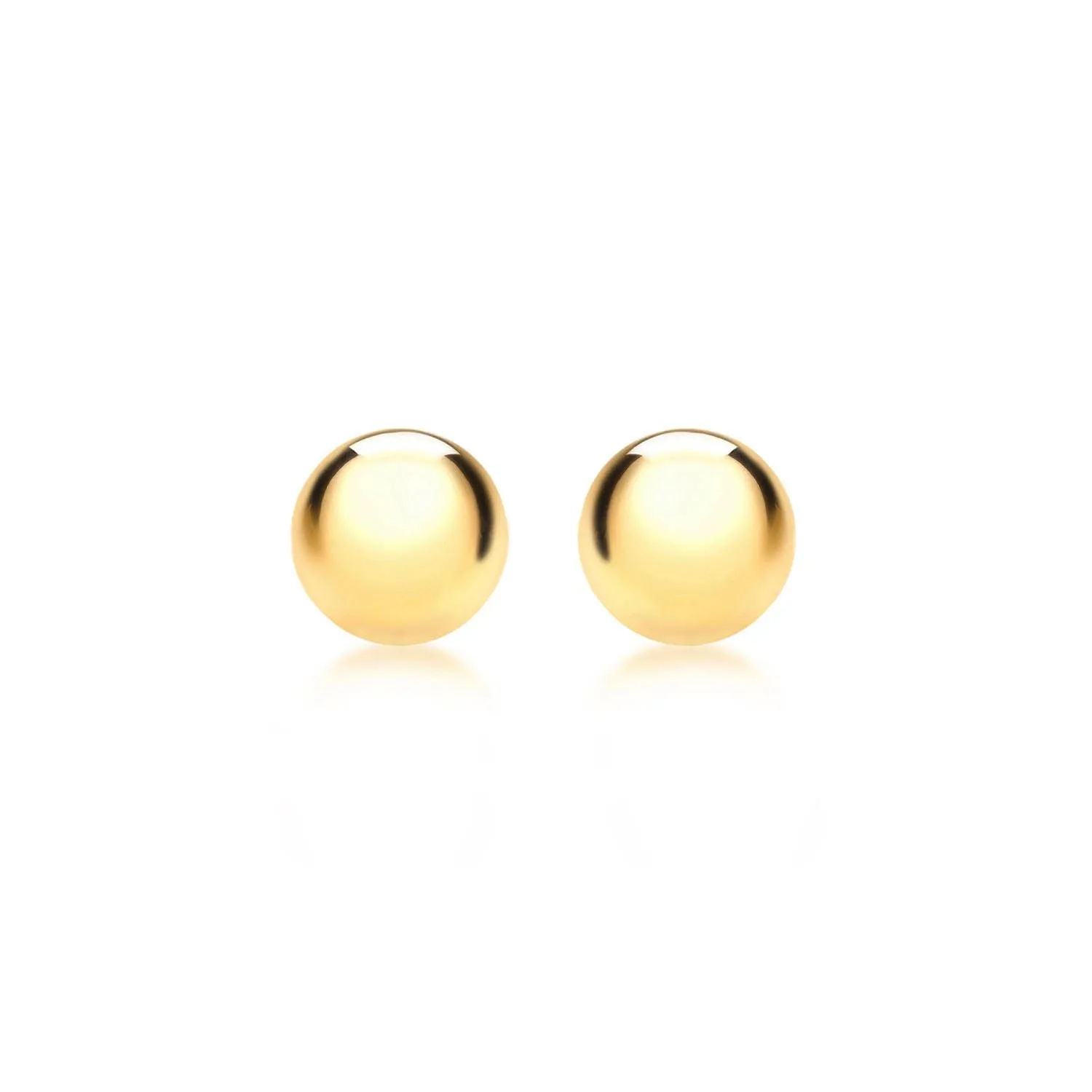 9K Yellow Gold Ball Stud Earrings 8mm