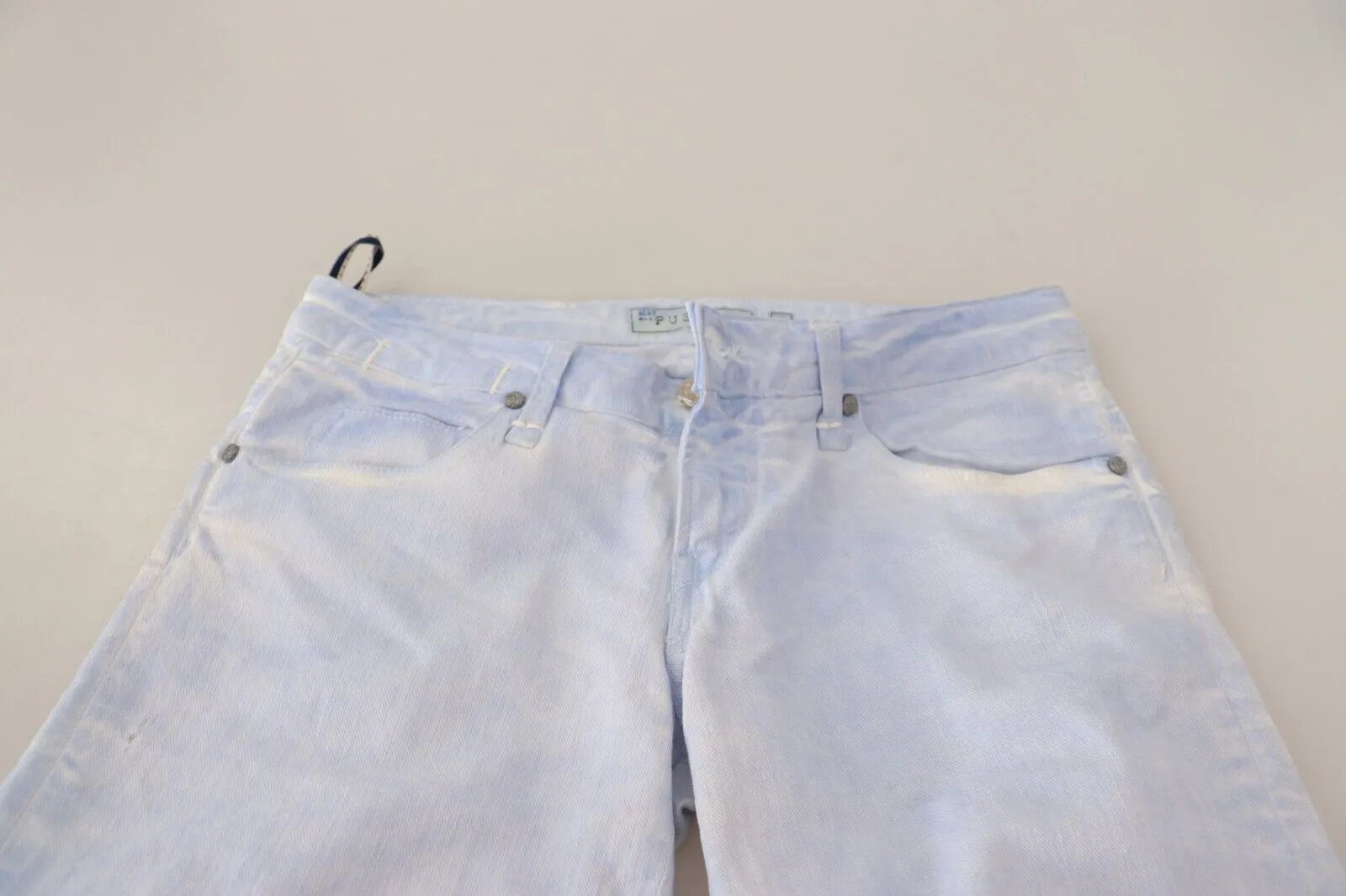 Acht Light Blue Cotton Push Up Denim Jeans