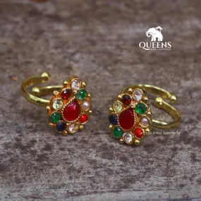 ADITI TOE RINGS - NAVARATNA