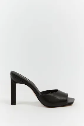 ALIAS MAE FAWN BLACK LEATHER HEEL