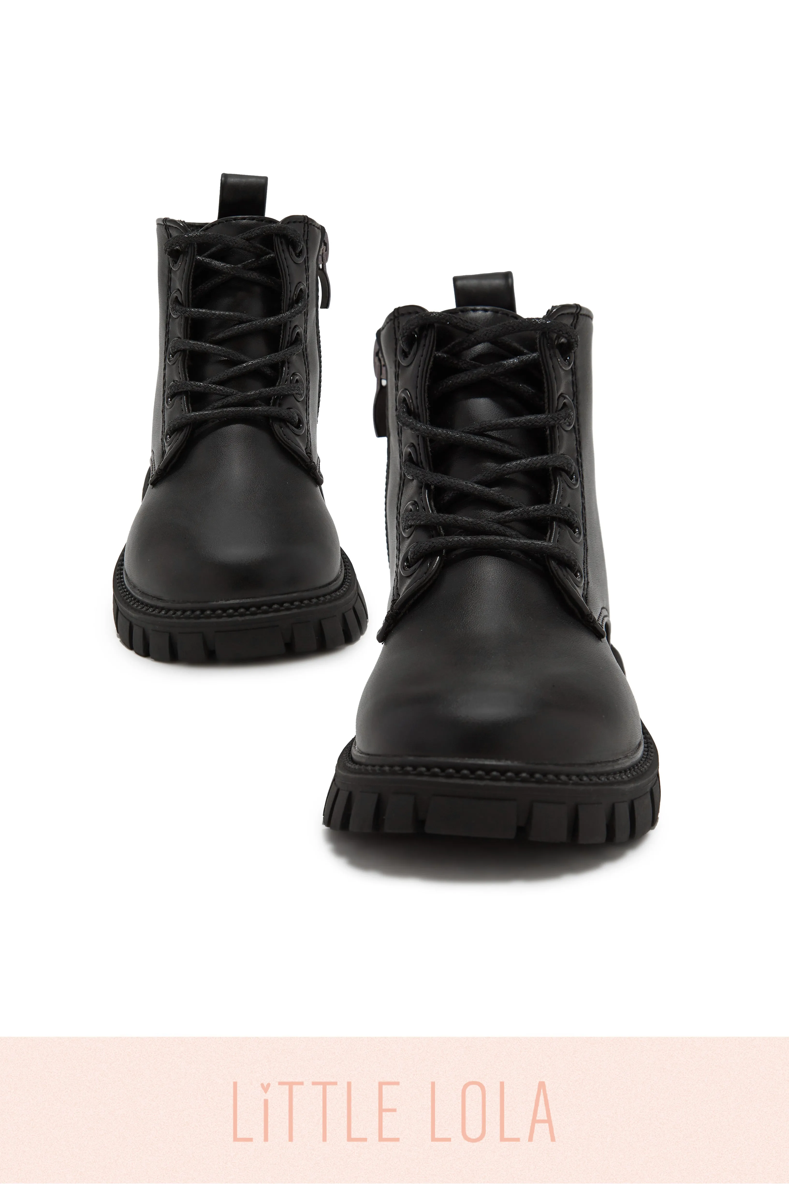 Ariella Kids Lace Up Boots - Black