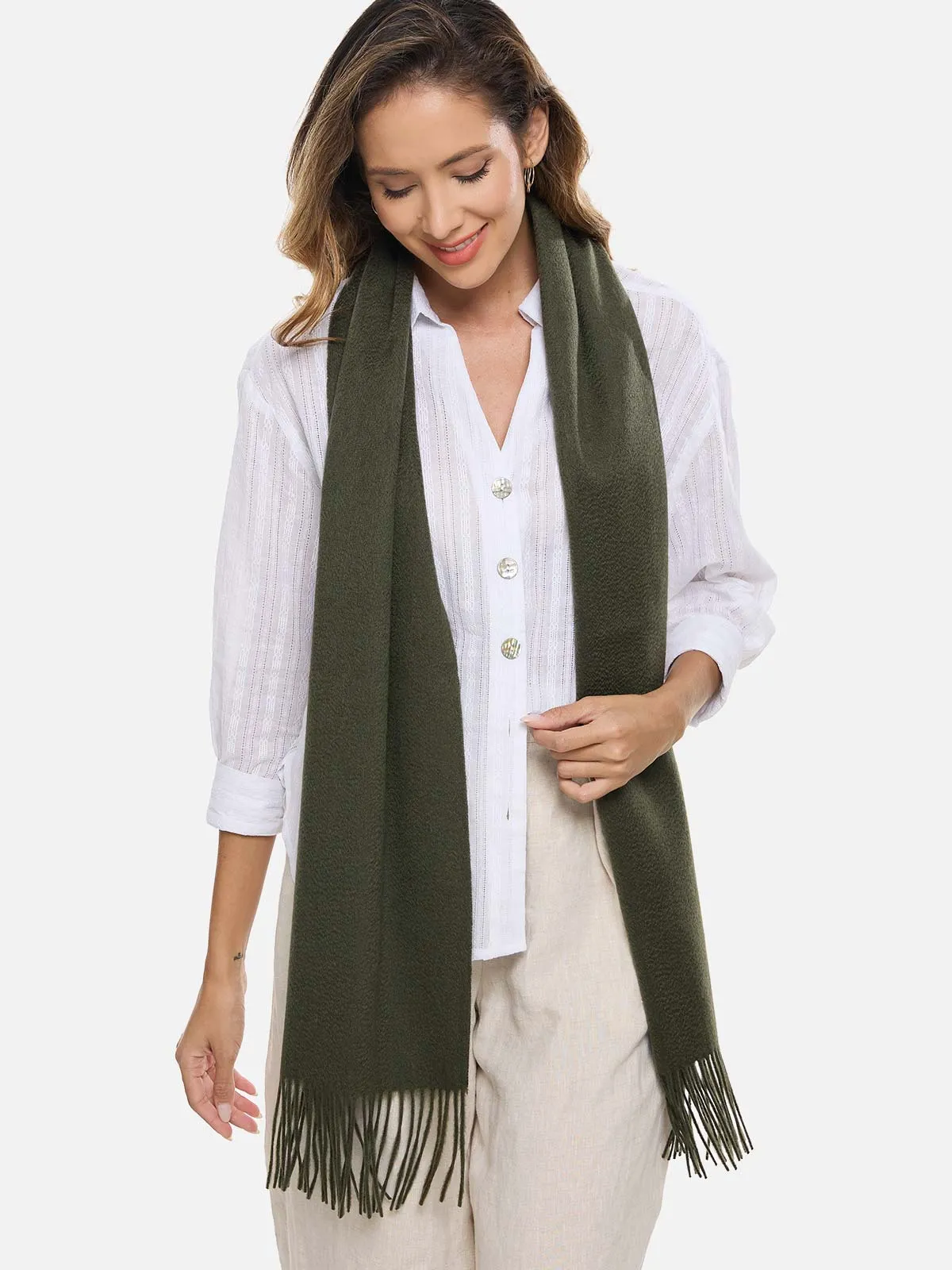 Army Green Cashmere Scarf