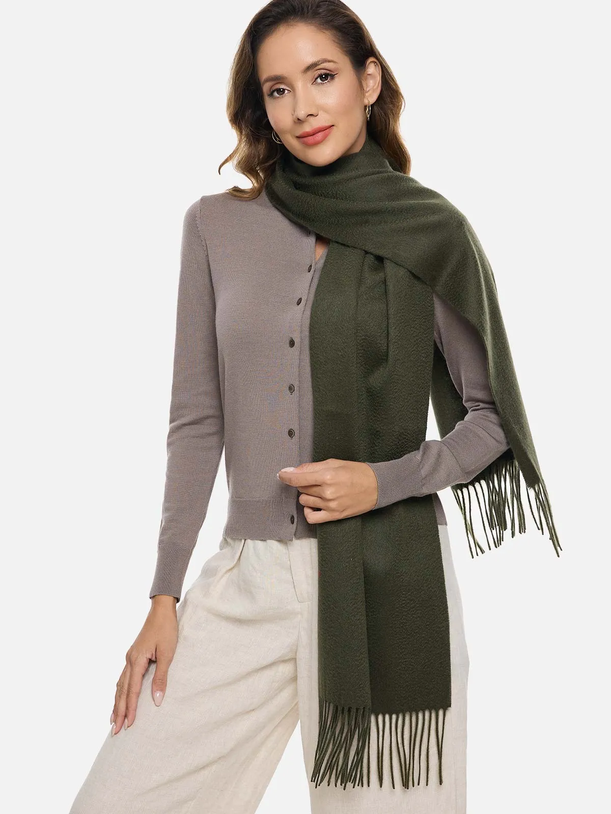 Army Green Cashmere Scarf