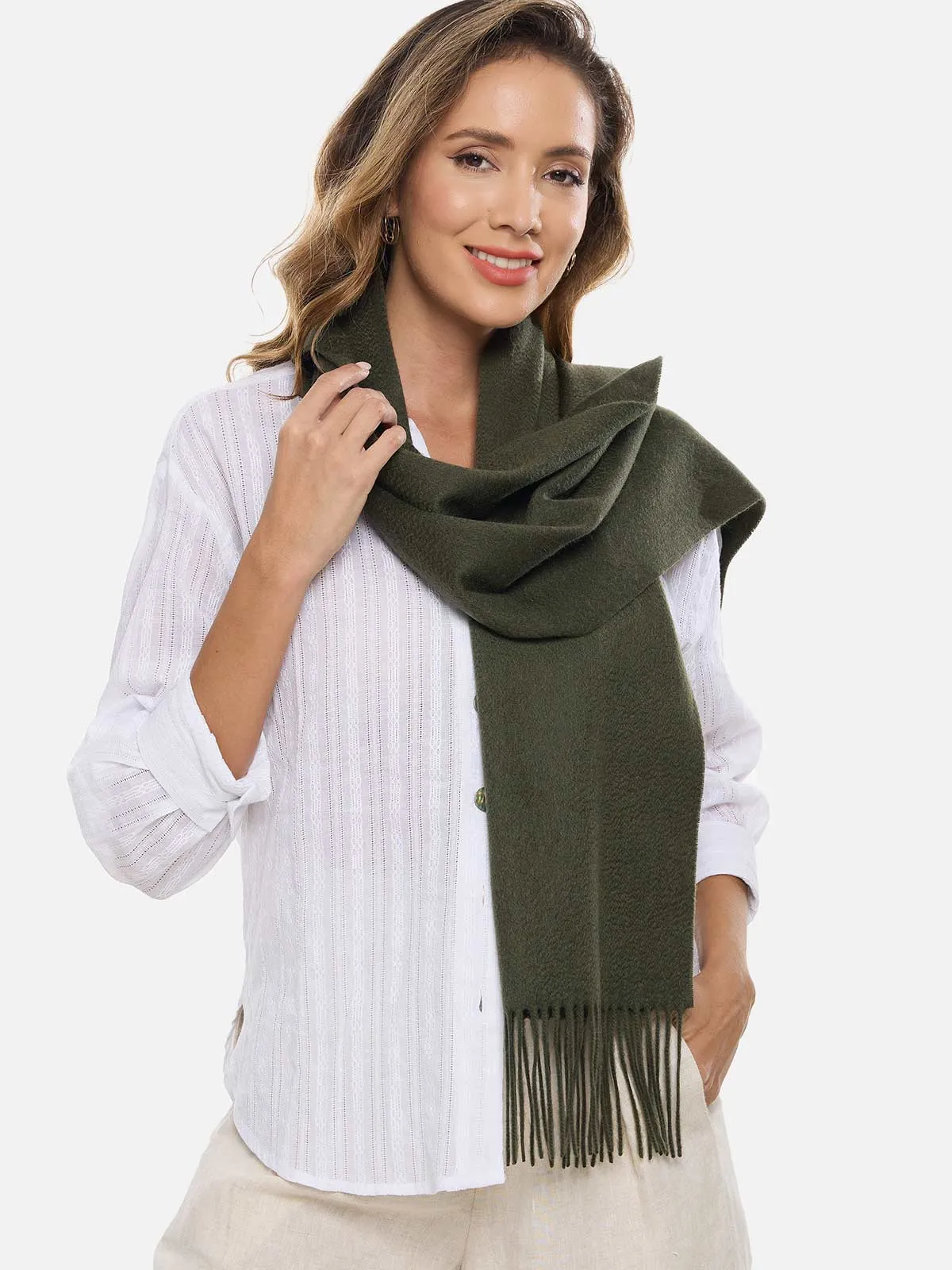 Army Green Cashmere Scarf