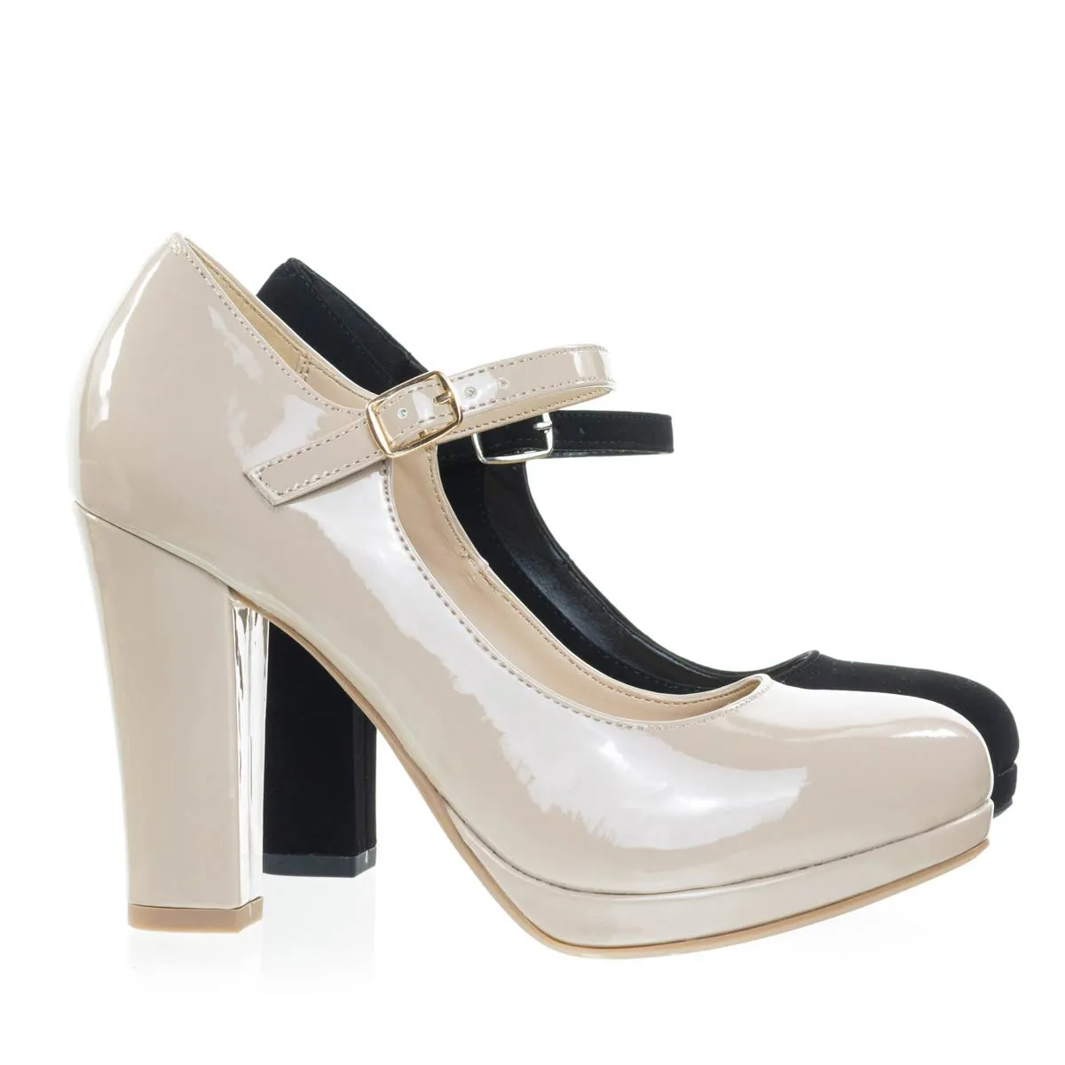 Ayden by City Classified, Foam Padded Comfortable Mary-Jane Dress Pump, Chunky Block High Heel