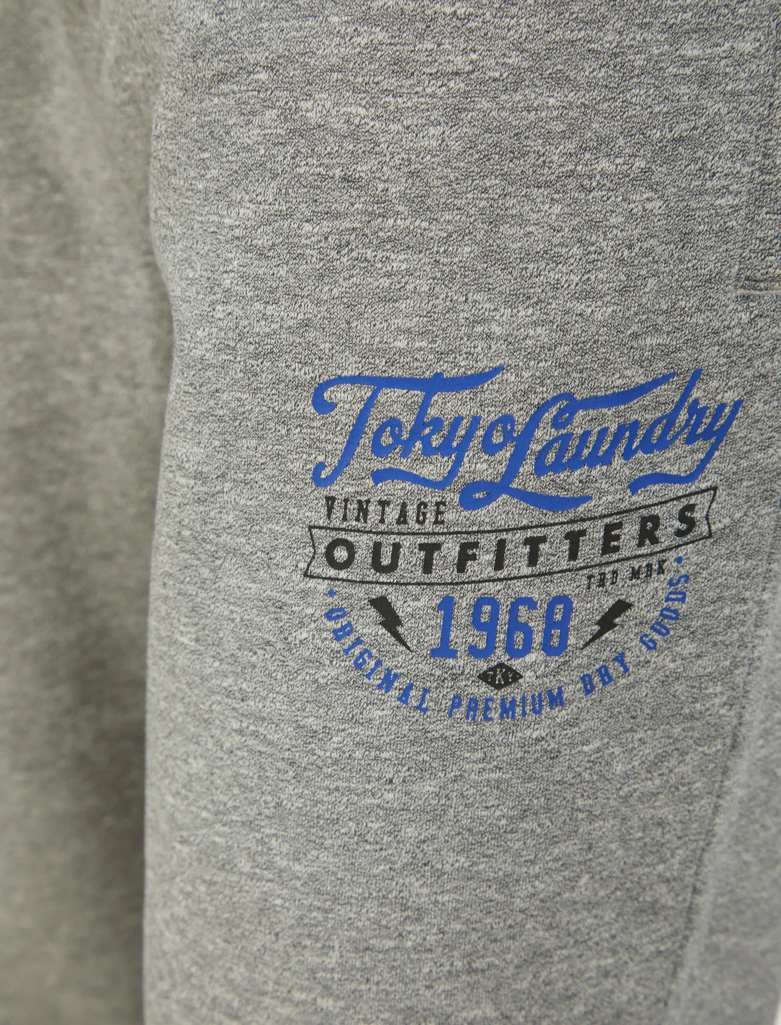 Bannering Brushback Fleece Cuffed Joggers in Light Grey Grindle - Tokyo Laundry