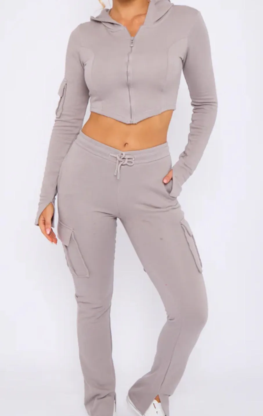 Bella Fitted Cargo Tracksuit Set