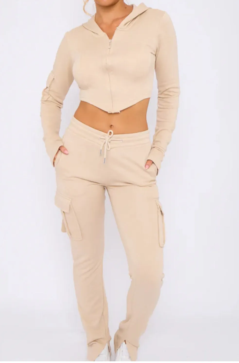 Bella Fitted Cargo Tracksuit Set