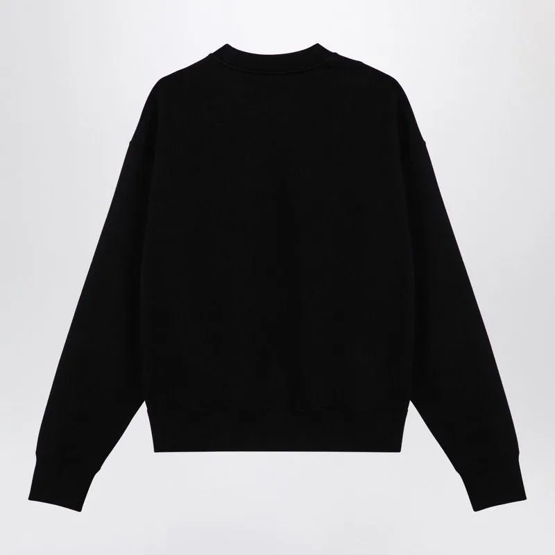 BLACK SWEATSHIRT WITH LOGO PATCH