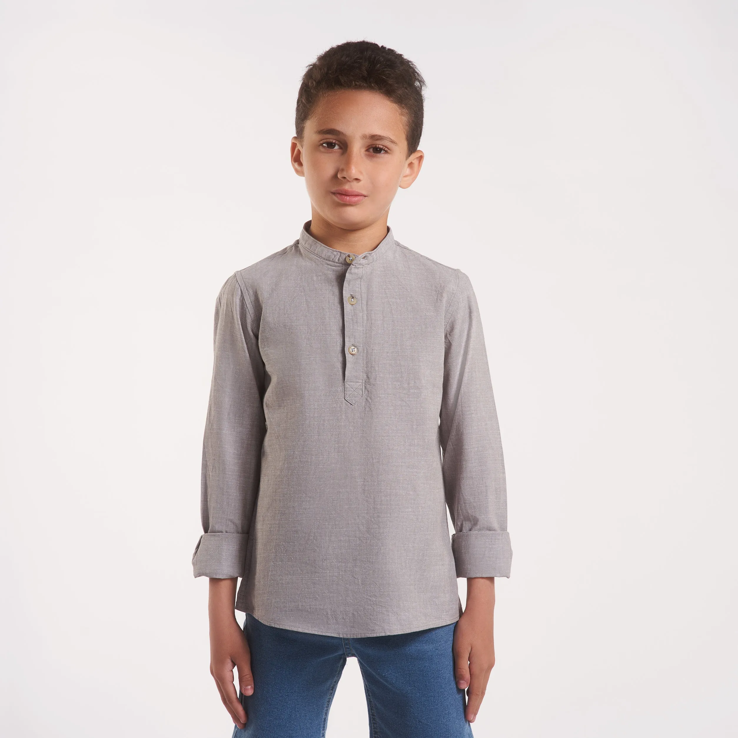 Boys Long sleeves Shirt Beige(111)