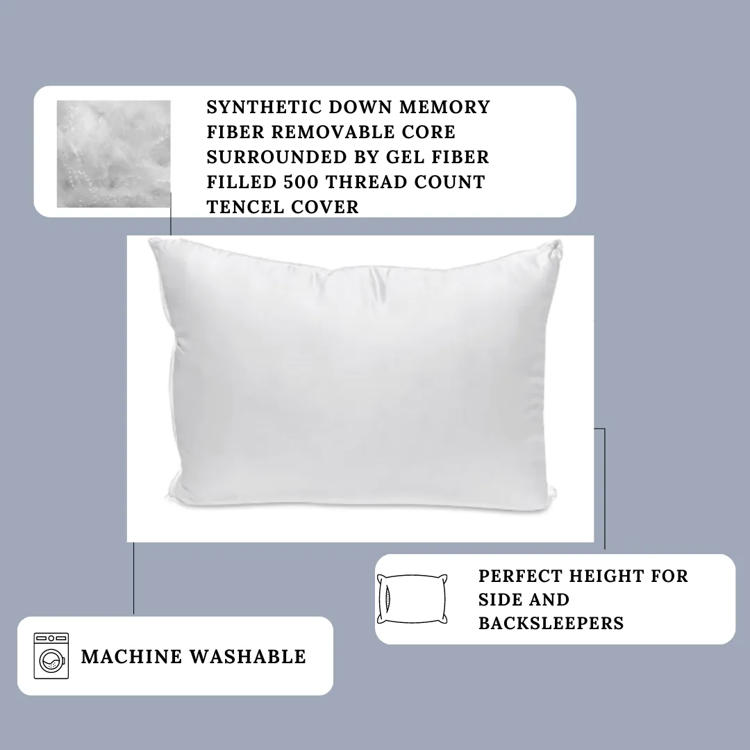 Carpenter Co. Dual Layered Comfort Pillow | Medium Support