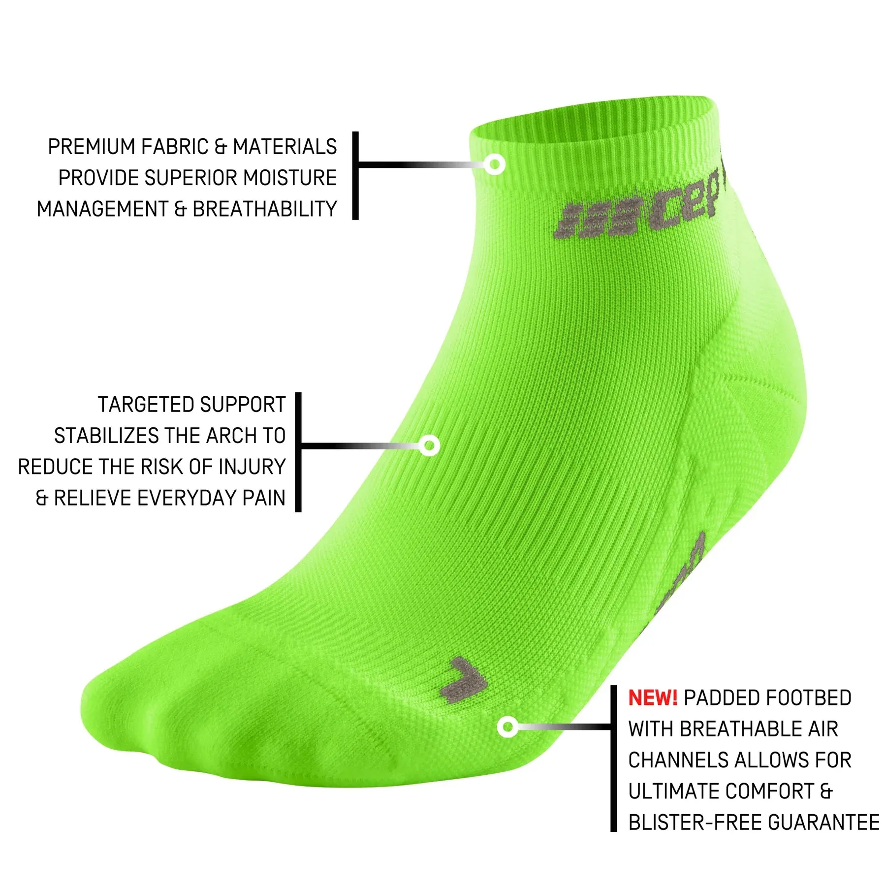 CEP Men's The Run Socks Low Cut v4 - Green