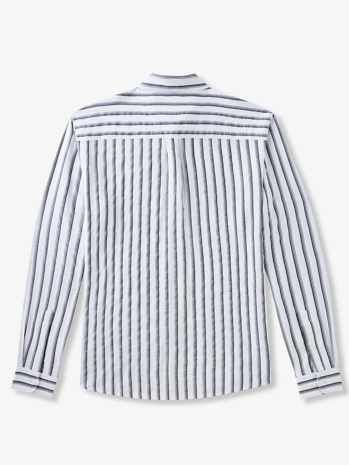 Classic Striped Elegance Long-Sleeve Linen Shirt