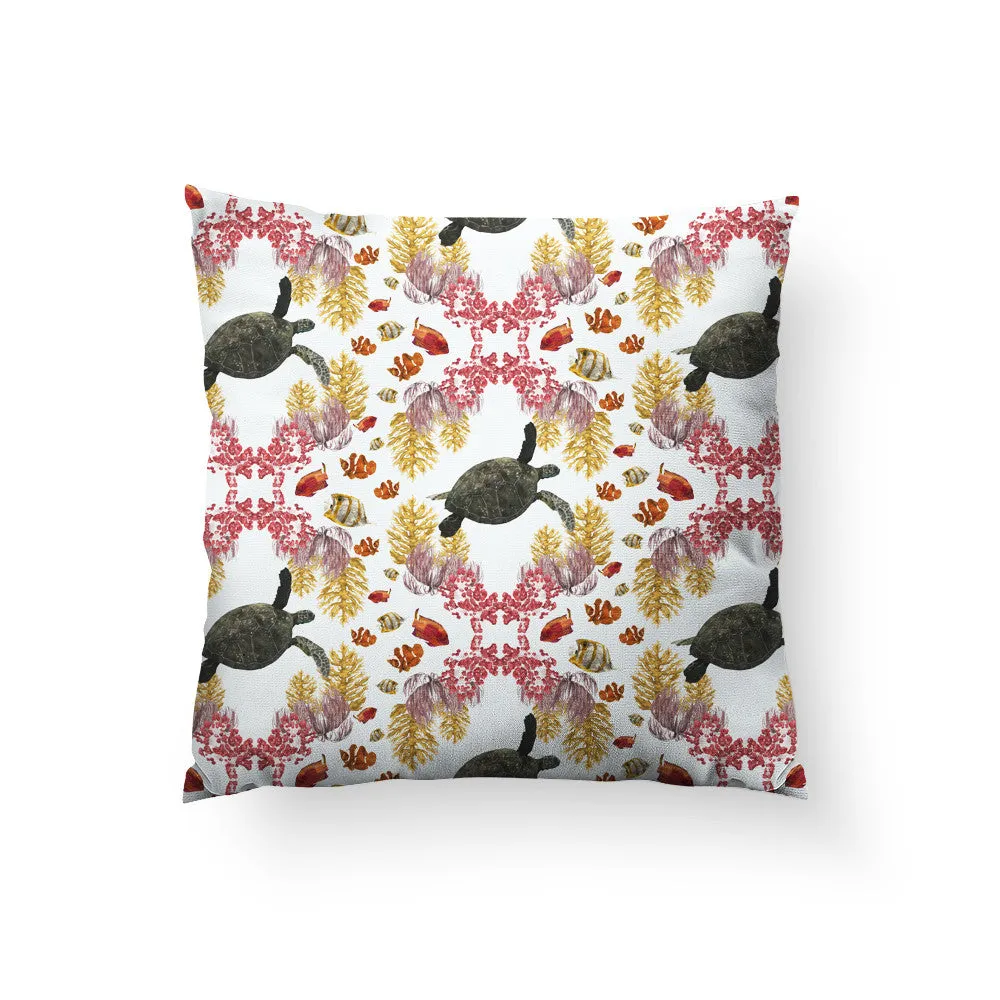 Coral Diamonds Throw Pillow