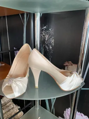 David's Bridal Satin and Gem Shoes