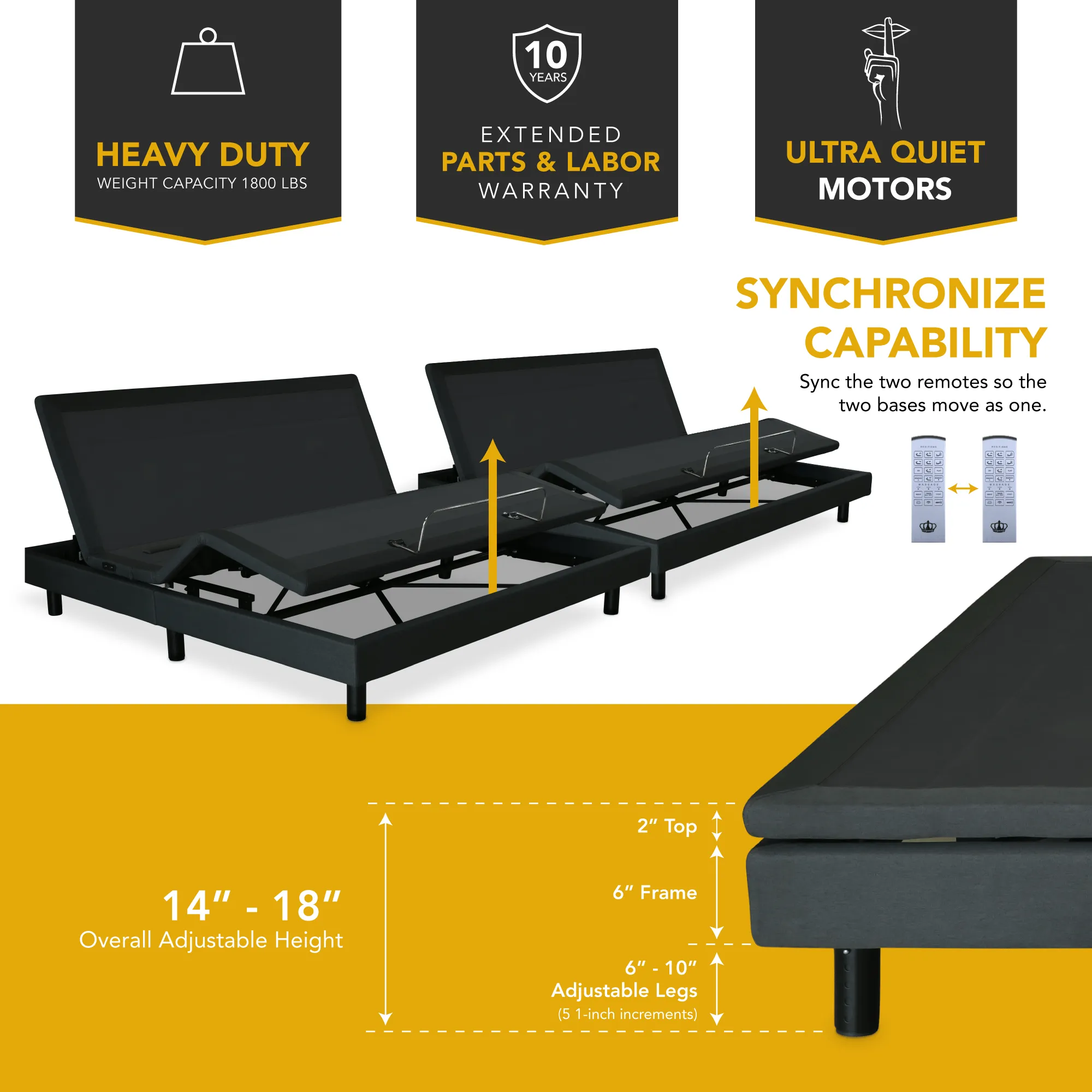 DM9000F Series Adjustable Bed Base Frame