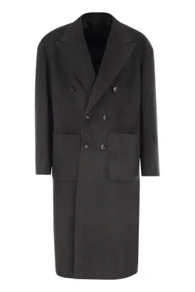 DOUBLE-BREASTED COAT IN VIRGIN WOOL