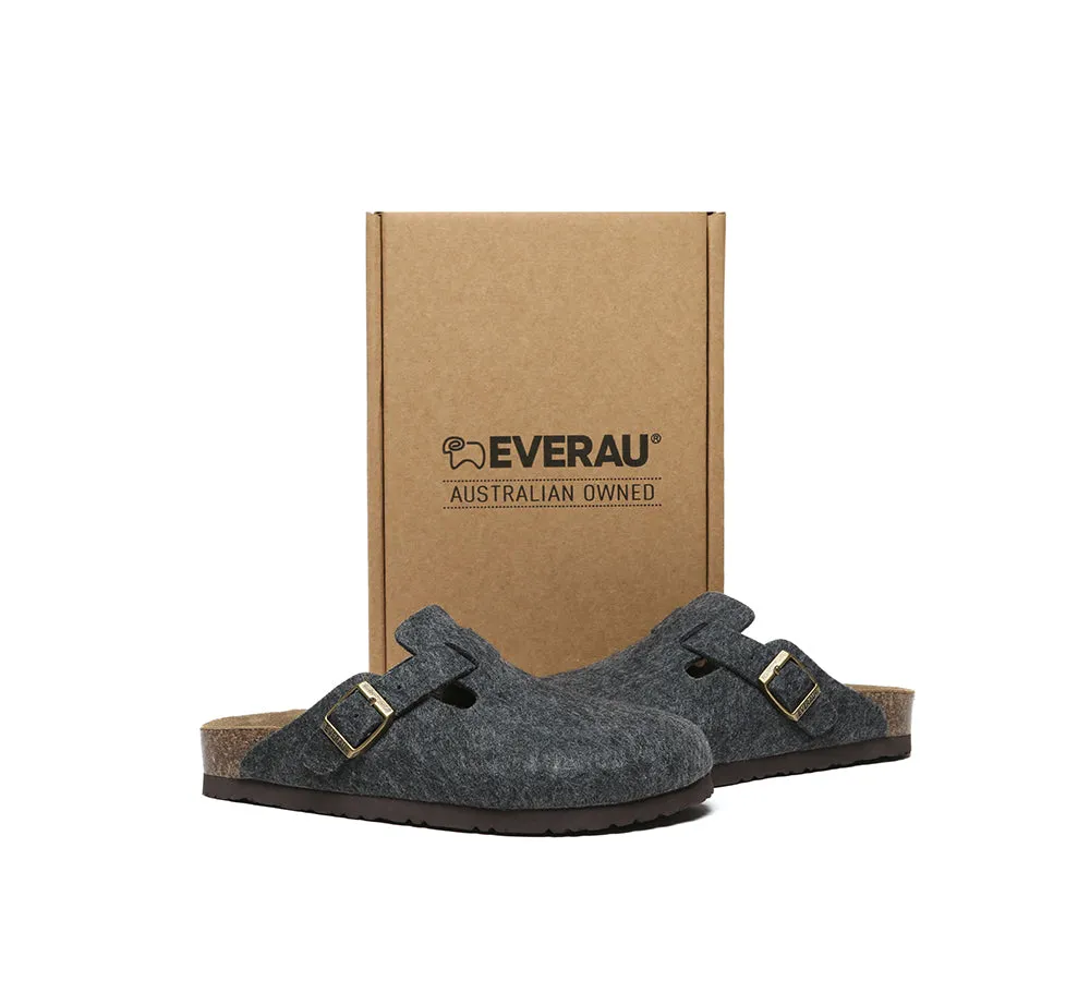 EVERAU® Men Adjustable Buckled Straps Slip-on Flat Sandal Slides Brynn