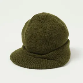 Freewheelers M-1941 Wool Knit Jeep Cap - Olive