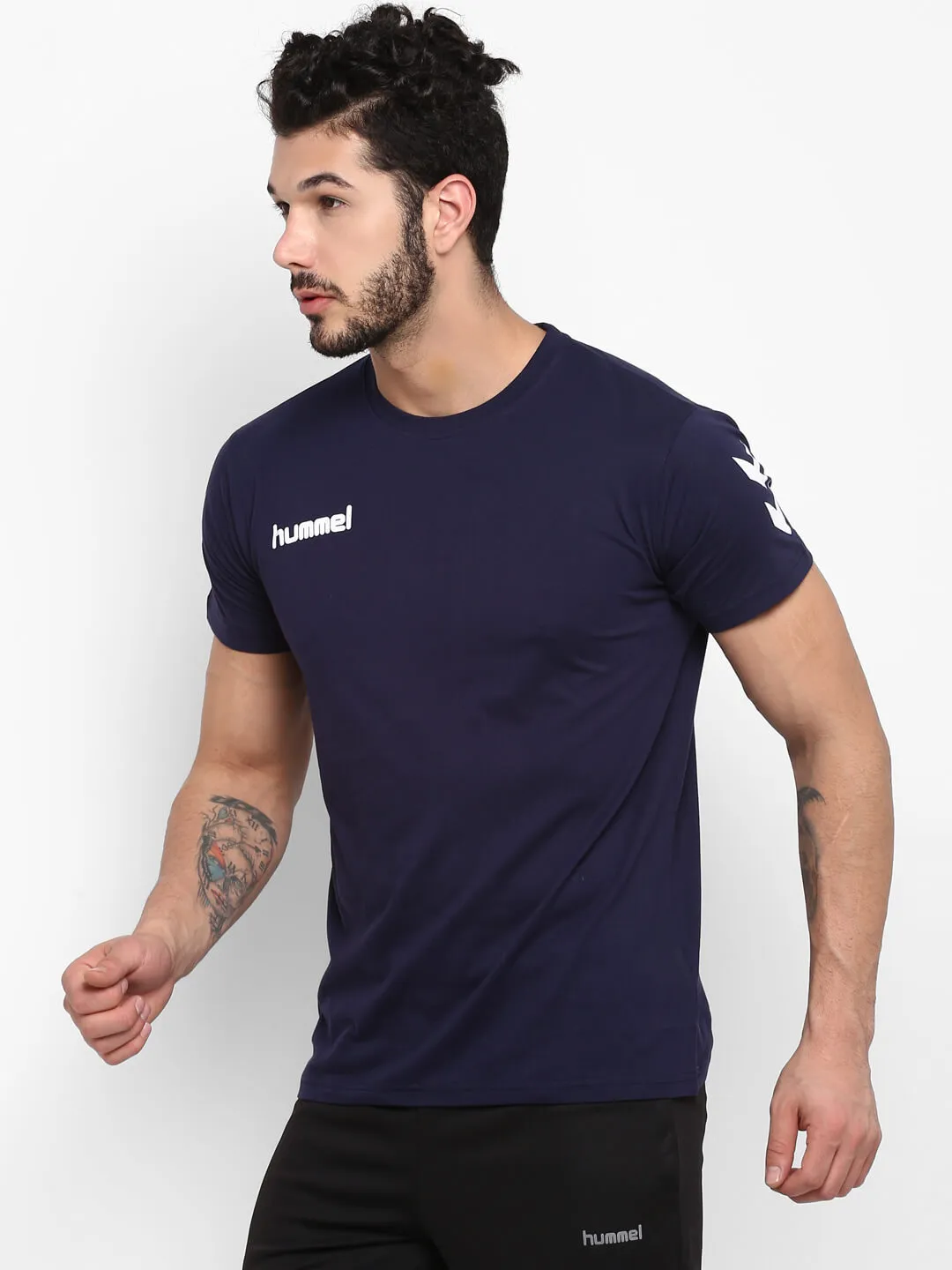 Go Cotton Round Neck Cotton Rich Half Sleeve Solid Regular fit Cottonpoly T-shirt for Men Comfortable soft Breathable Fabric Stretchable for Everyday Use Ideal for Casualwear