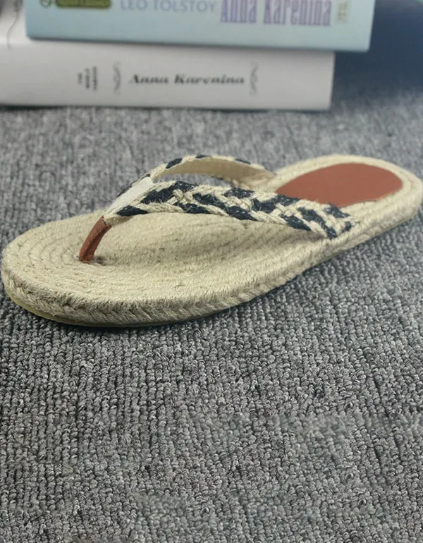 Handmade Woven Flip Flops Beach Summer Slippers