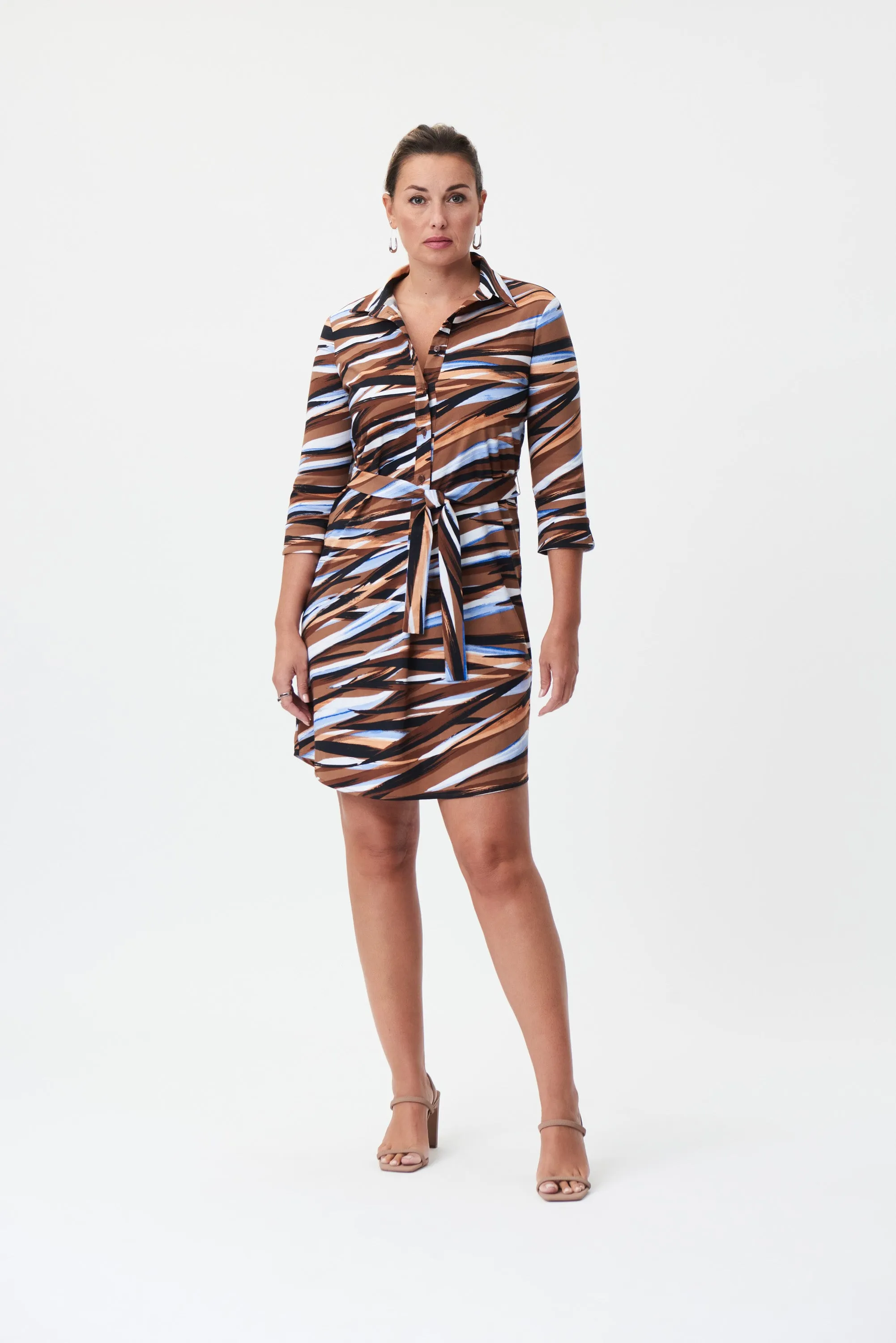 Joseph Ribkoff Printed & Belted Shirt Dress