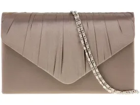 Koko Khaki Taupe Satin Evening Bag Khaki