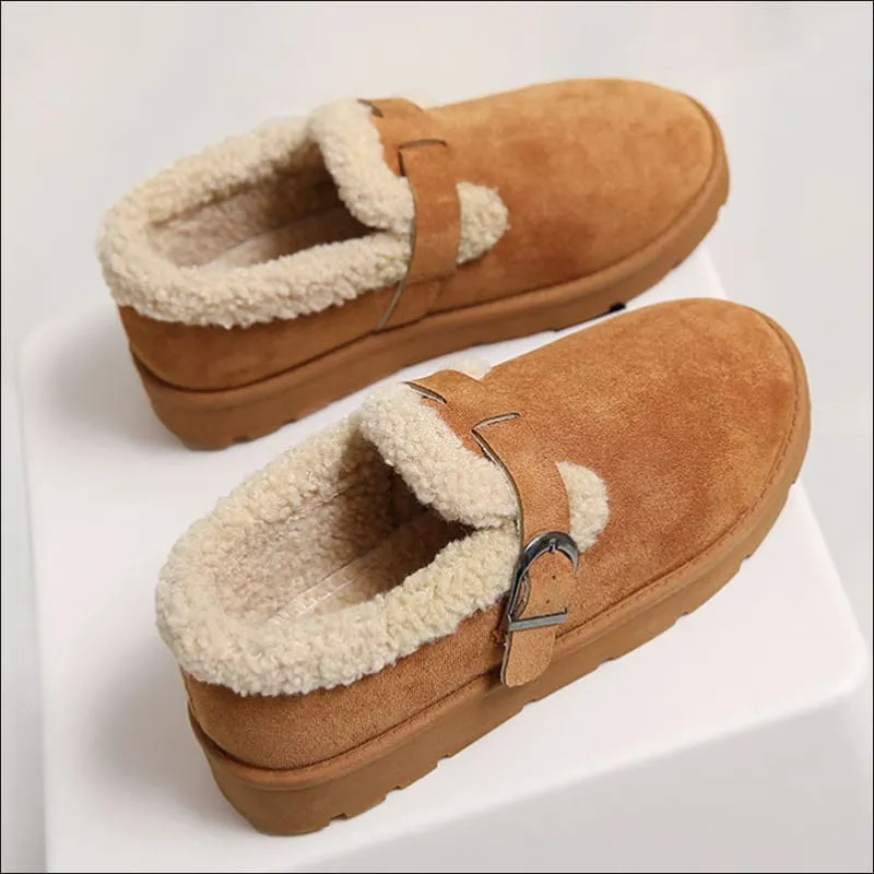 Ladies Thick Sole Fleece-lined Ugg Style Snow Boots for Winter Warmth