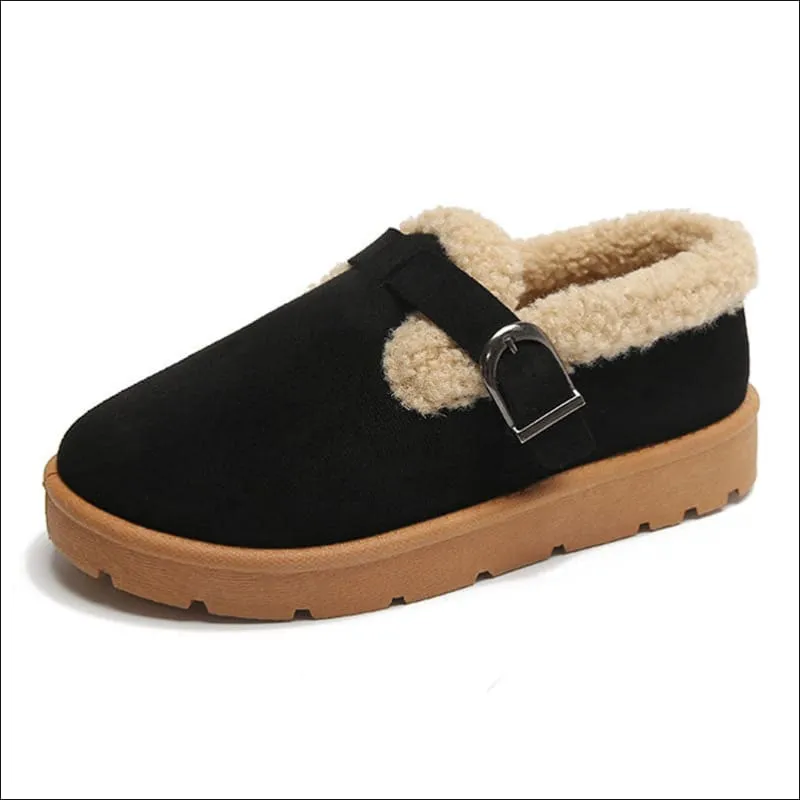 Ladies Thick Sole Fleece-lined Ugg Style Snow Boots for Winter Warmth