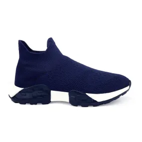 Latest Knitted Fabric Material Casual Blue Sports Socks Shoes For Men