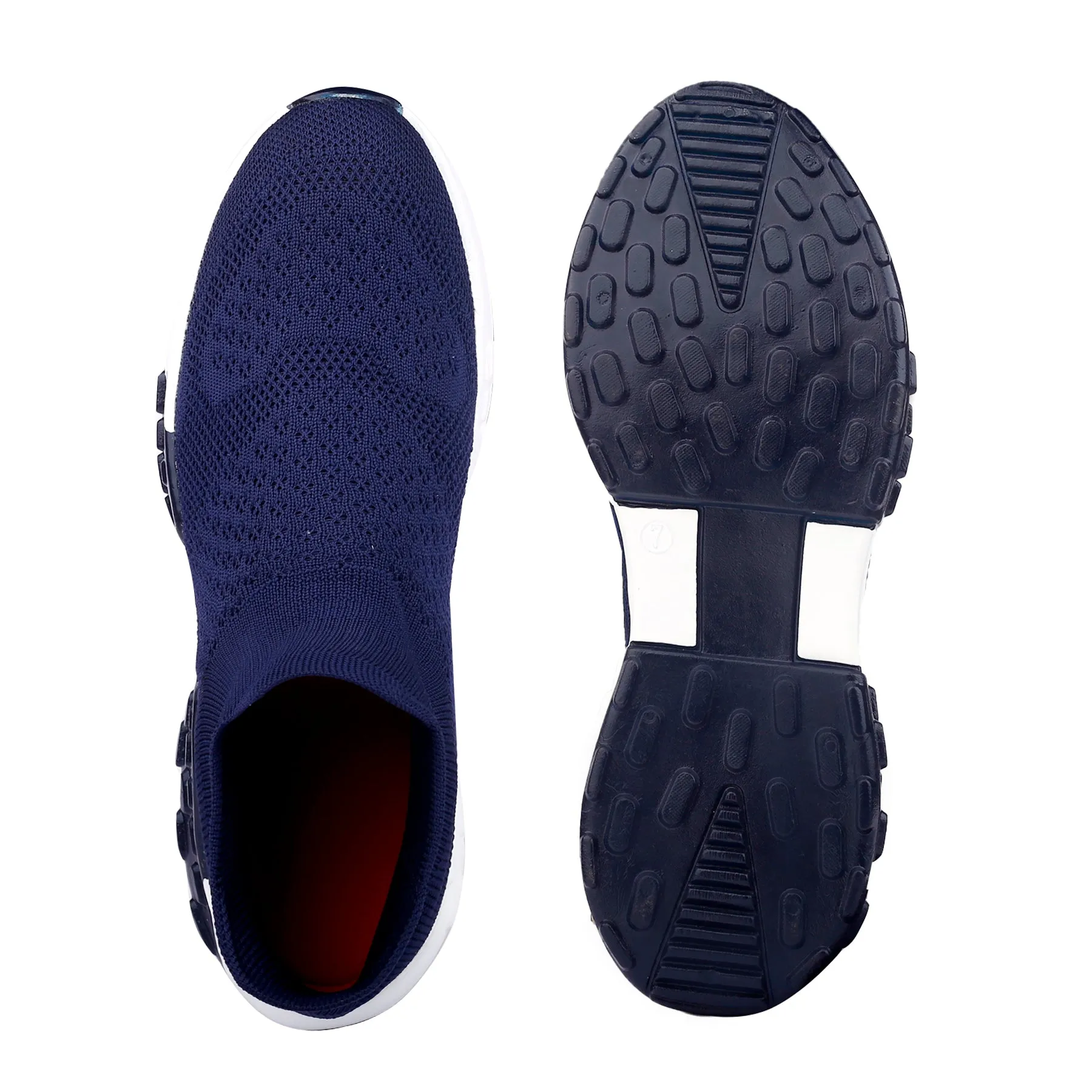 Latest Knitted Fabric Material Casual Blue Sports Socks Shoes For Men