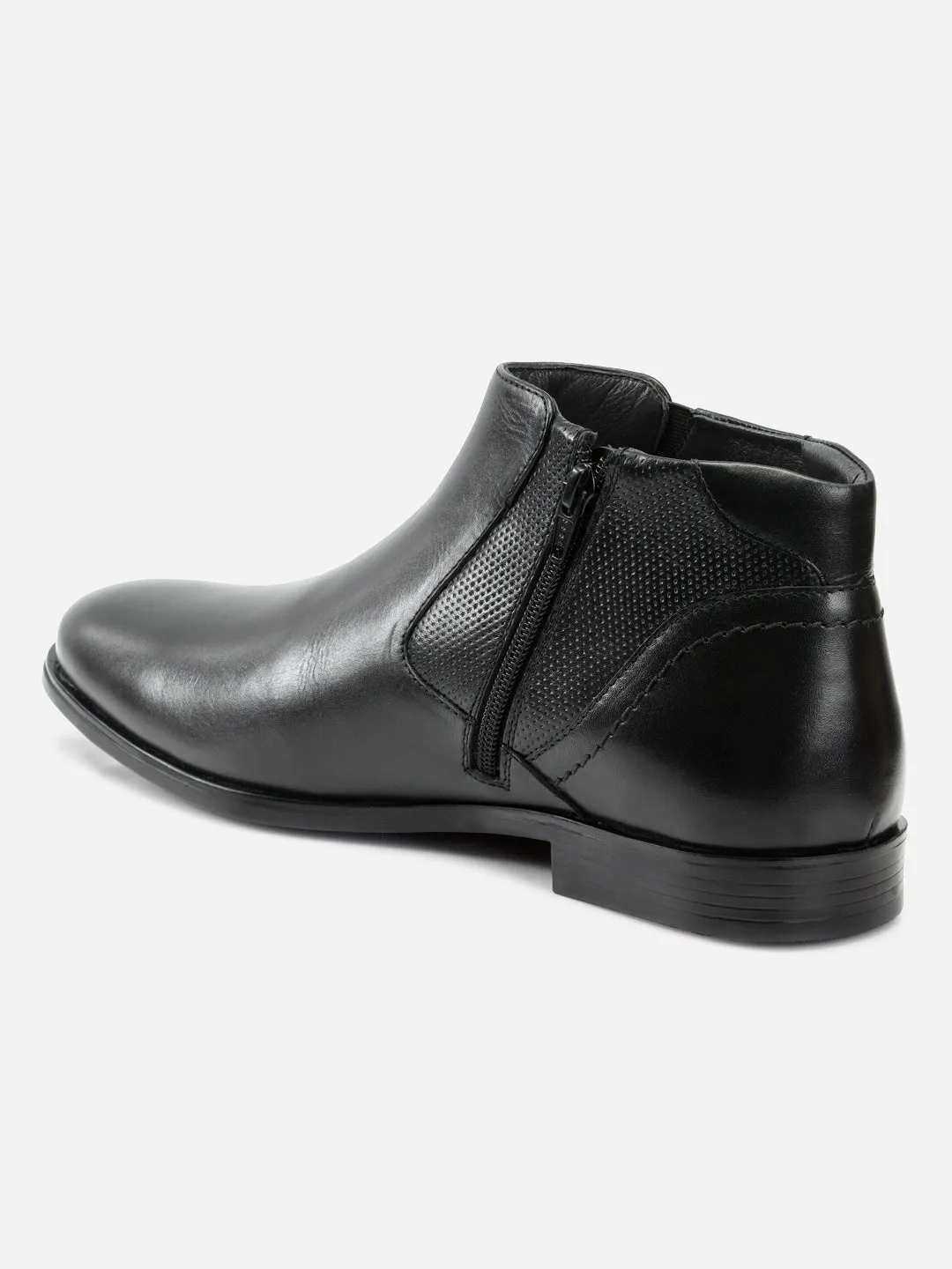 Men's Black Slip On Ankle Height Formal  (ID2145)