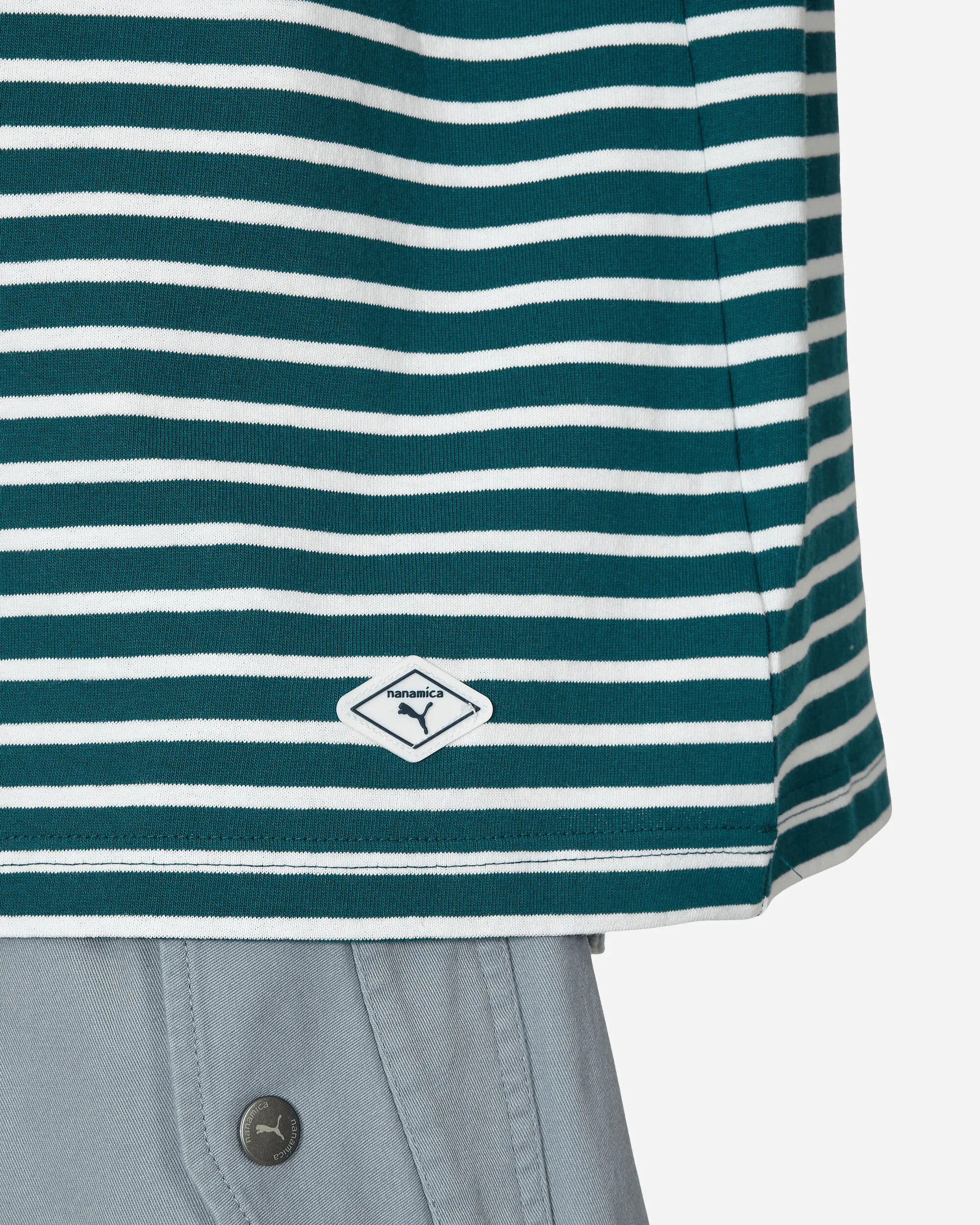 nanamica Striped T-Shirt Varsity Green