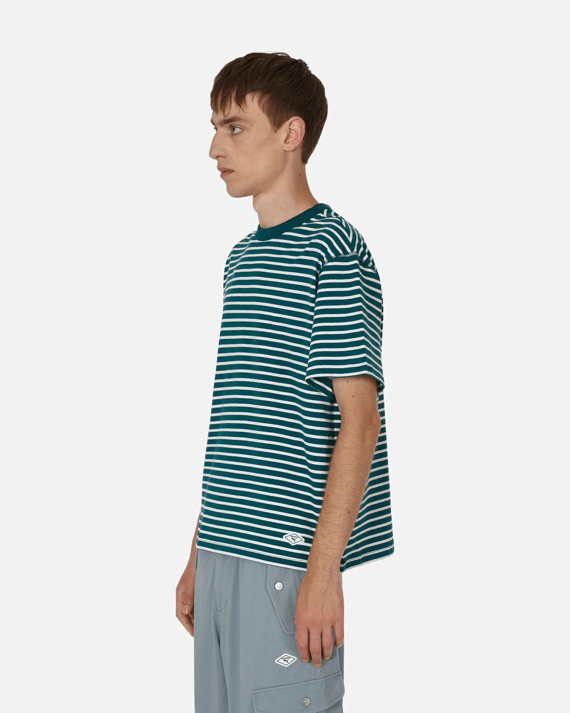 nanamica Striped T-Shirt Varsity Green