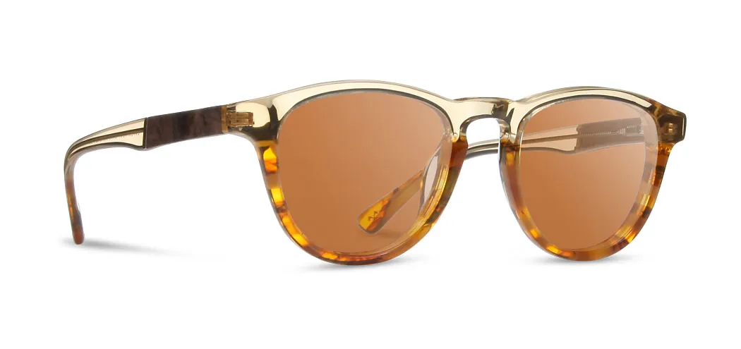 Shwood Francis Acetate Sunglasses - Canyon/Elm Burl/Brown